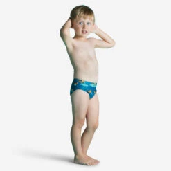 Slip De Bain Bébé / Enfant Bleu Imprimé Tigre -Nabaiji slip de bain bebe enfant bleu imprime tigre 3