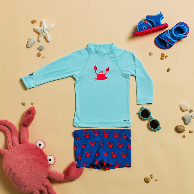 T-shirt Anti UV Bébé Manches Longues Bleu 4 T-shirt Anti UV Bébé Manches Longues Bleu – Image 2