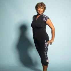 Tee Shirt Manches Courtes Aquagym-aquabike Femme Anna Sisi Noir -Nabaiji tee shirt manches courtes aquagym aquabike femme anna sisi noir 3